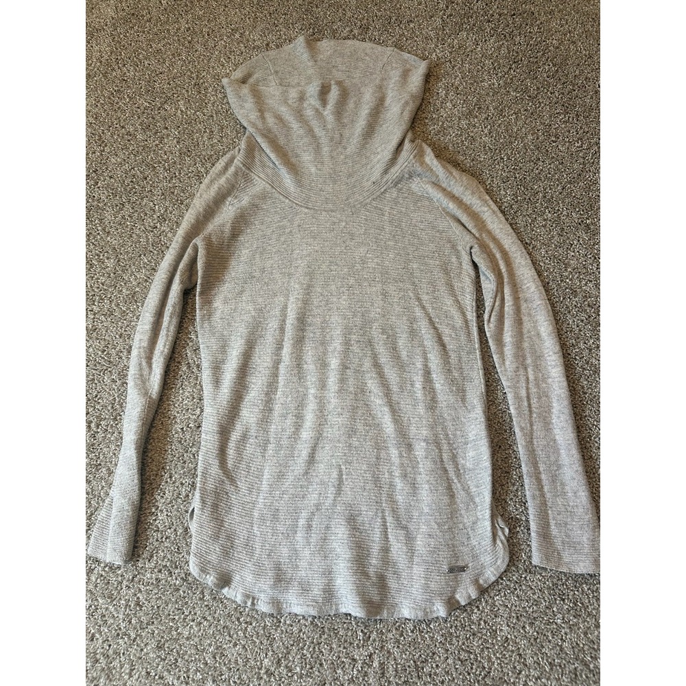 Calvin Klein Turtle Neck Sweater Size M Grey Pullover Wool Blend Neutral Casual